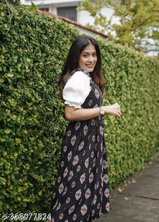 Black Digital Printed partwar Dungree - Image 3