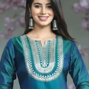 Straight Embroidered Kurta For Women And Girls