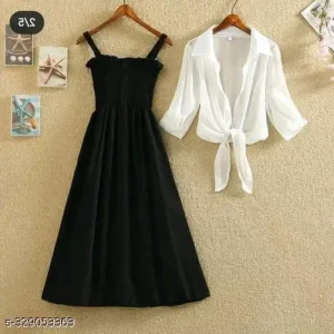 Sleeveless Dress with Shrug/ Jacket