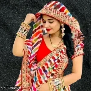 Bandhani saree, Bandhej saree, Top selling saree, Saree with blouse