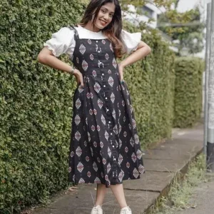 Black Digital Printed partwar Dungree